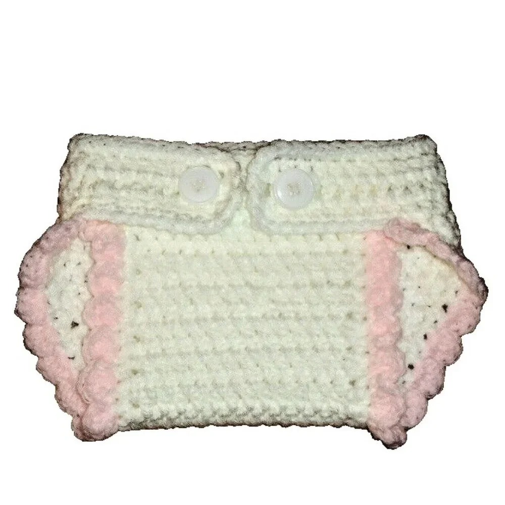 Crocheted baby diaper cover